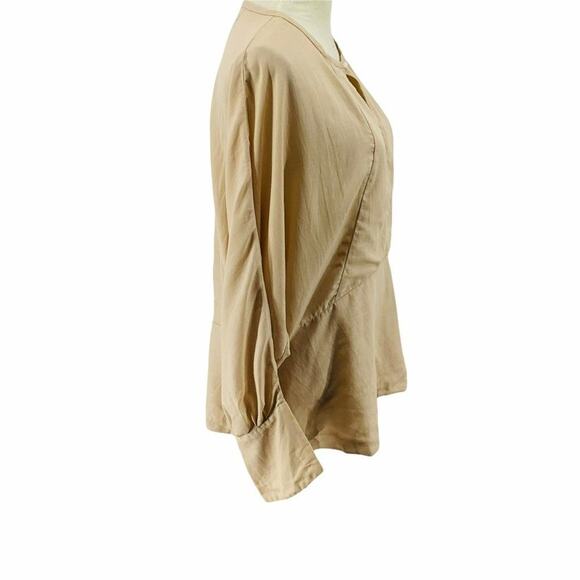 IRO Blush Keyhole Abeille Blouse Flare Sleeve Size 16W - Picture 3 of 8